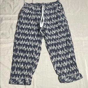 Convington Pajama Pants Gray and White Tree Print